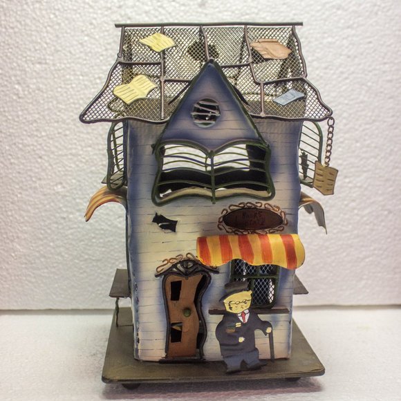 Whimsical Metal Building Candle Holder - Picture 1 of 7